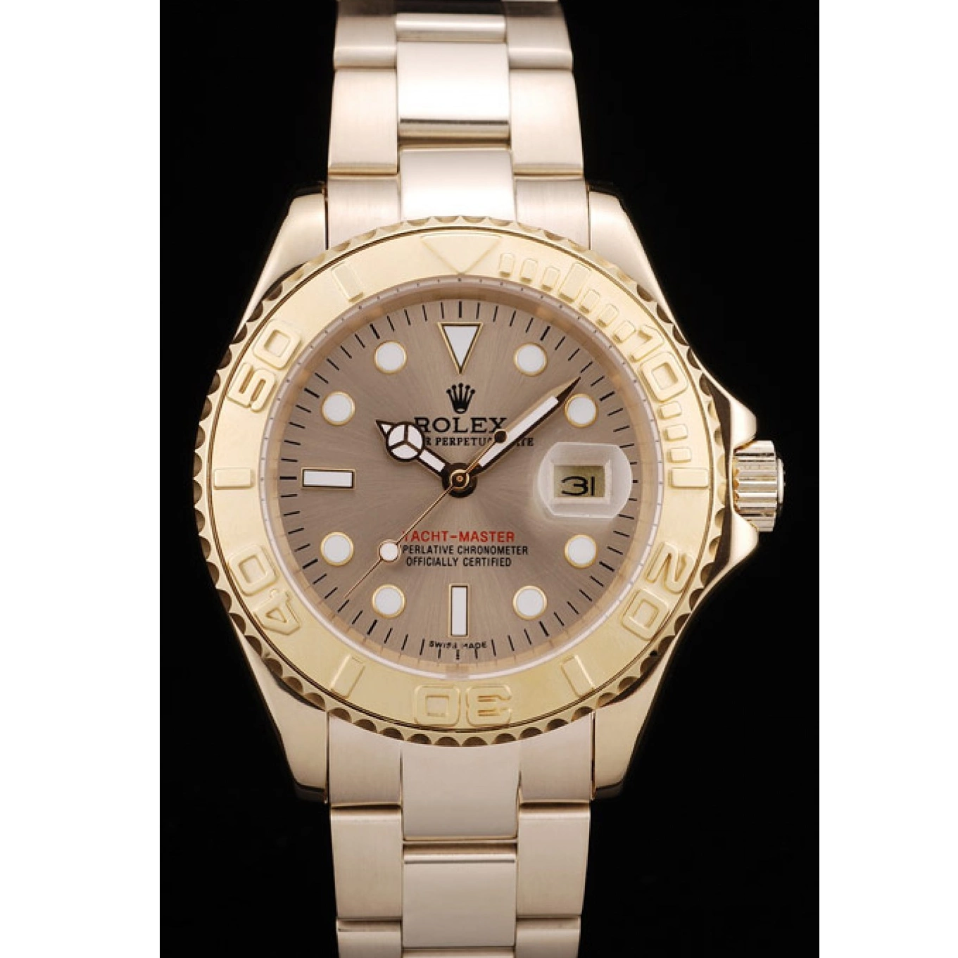Aaa replica watch Dial Gold Master Rolex 98232 Yacht Gold Bezel 0624